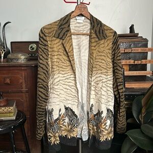 VINTAGE Animal Print Button Down Shirt Made in USA